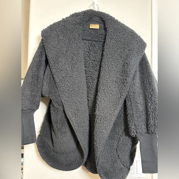 Nordic Beach Black Teddy Sherpa Jacket   Very Thick/ Soft Fabric, Hood, Pockets - Picture 15 of 16